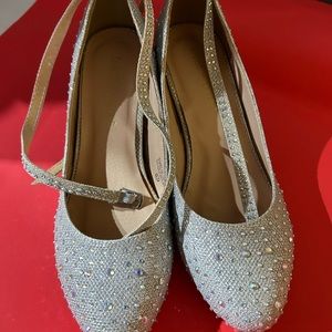 Sparkly Silver shoes with glittery ankle straps